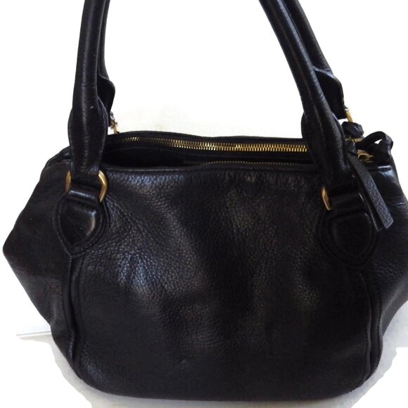 Quality J. Crew Handbag/ Soft Black Pebbled Leather/ Tassel/ Mint with Tag - Picture 1 of 11